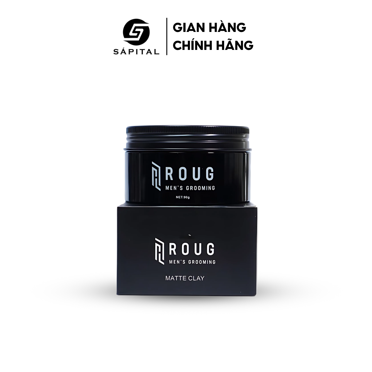 Sáp vuốt tóc Roug Matte Clay - Roug Đen | Giữ nếp tới 12H, Tạo kiểu linh hoạt, Không bết dính