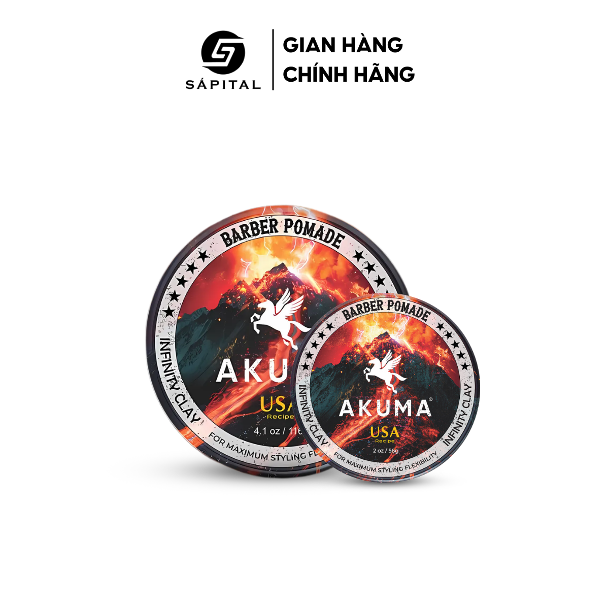 Sáp Vuốt Tóc AKUMA Infinity Clay | Giữ Nếp Lên Đến 12H, Độ Bóng Mở Tự Nhiên, Không bết dính