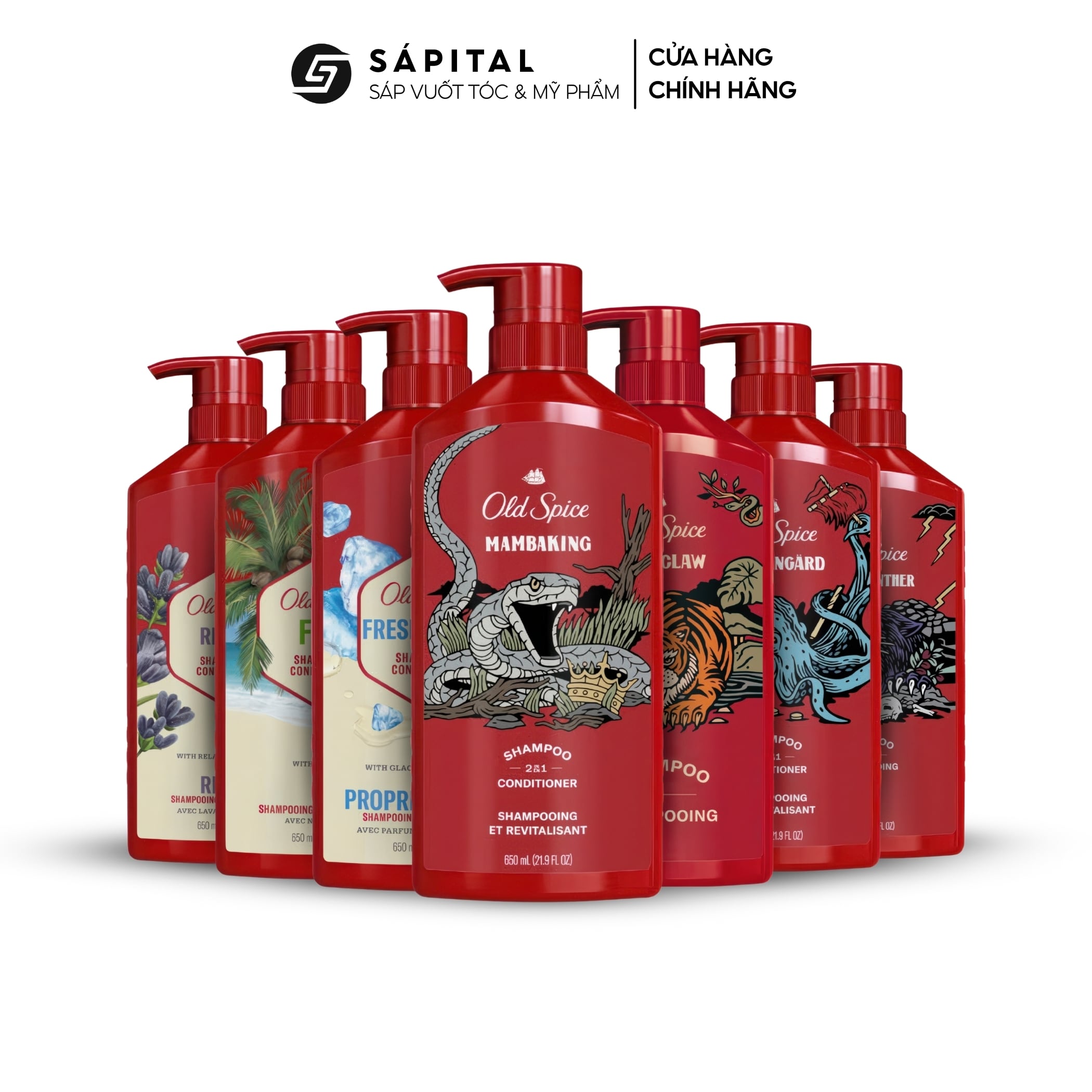 Dầu Gội Xả Old Spice 2in1 650ml Chính Hãng - Đủ Mùi Hương