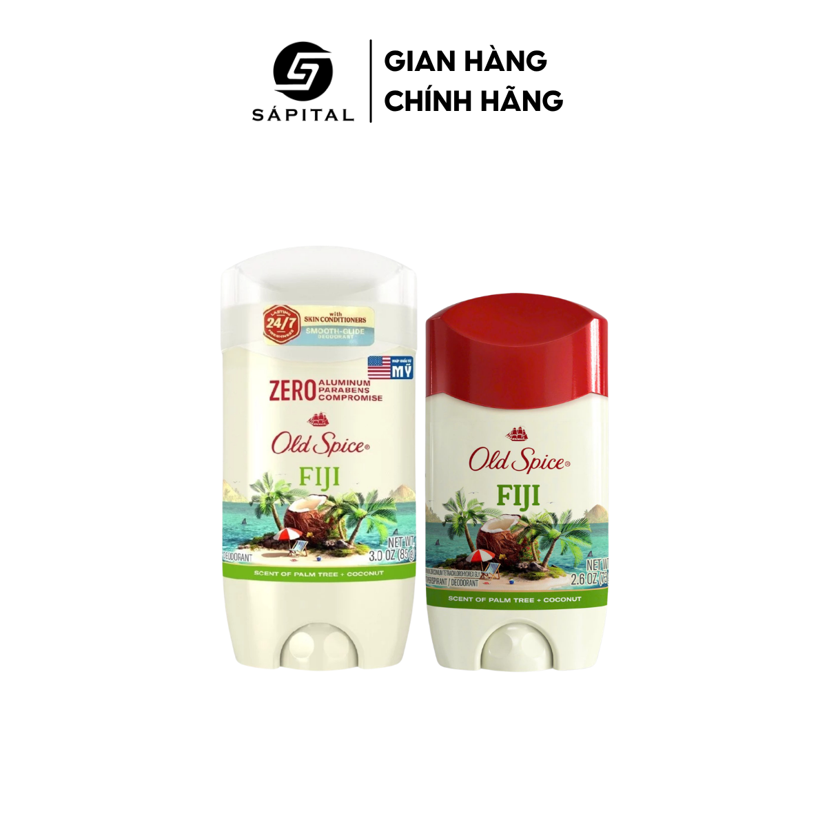 Lăn khử mùi Old Spice Fiji | Sáp khử mùi cơ thể cho Nam & Nữ, Giảm tiết mồ hôi