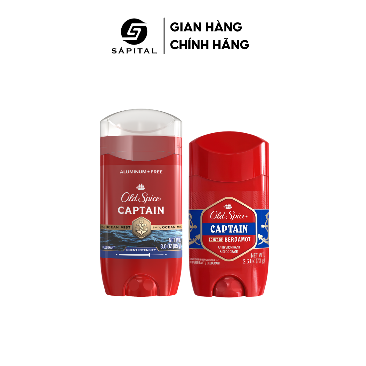 Lăn khử mùi Old Spice Captain | Sáp khử mùi cơ thể cho Nam & Nữ, Giảm tiết mồ hôi