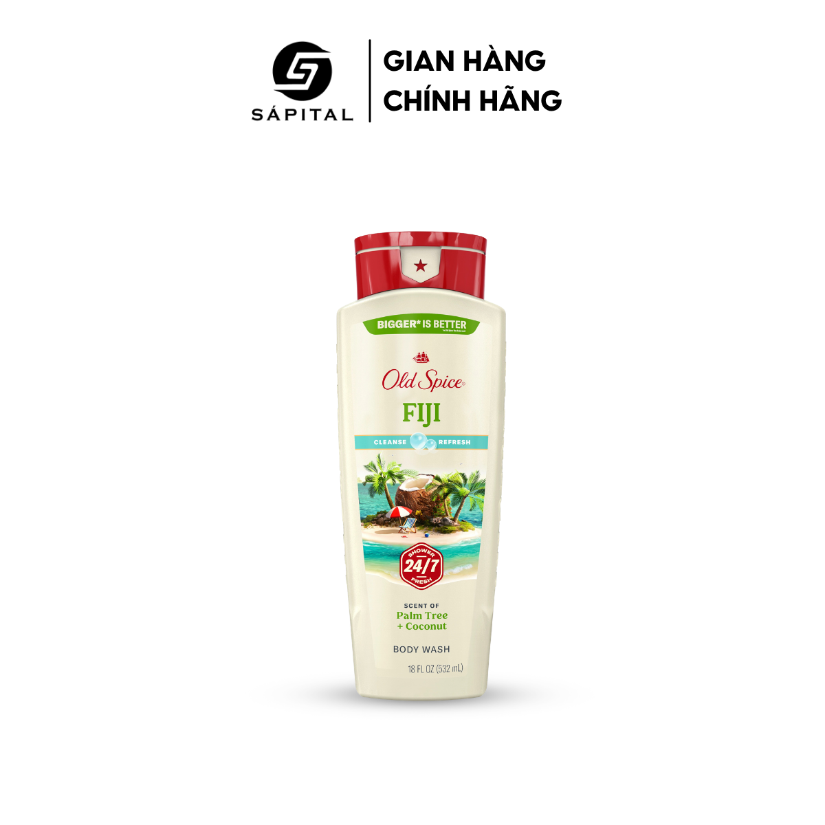 Sữa tắm Old Spice Fiji | Hỗ trợ làm sạch bụi bẩn và bã nhờn, Dưỡng ẩm cho da