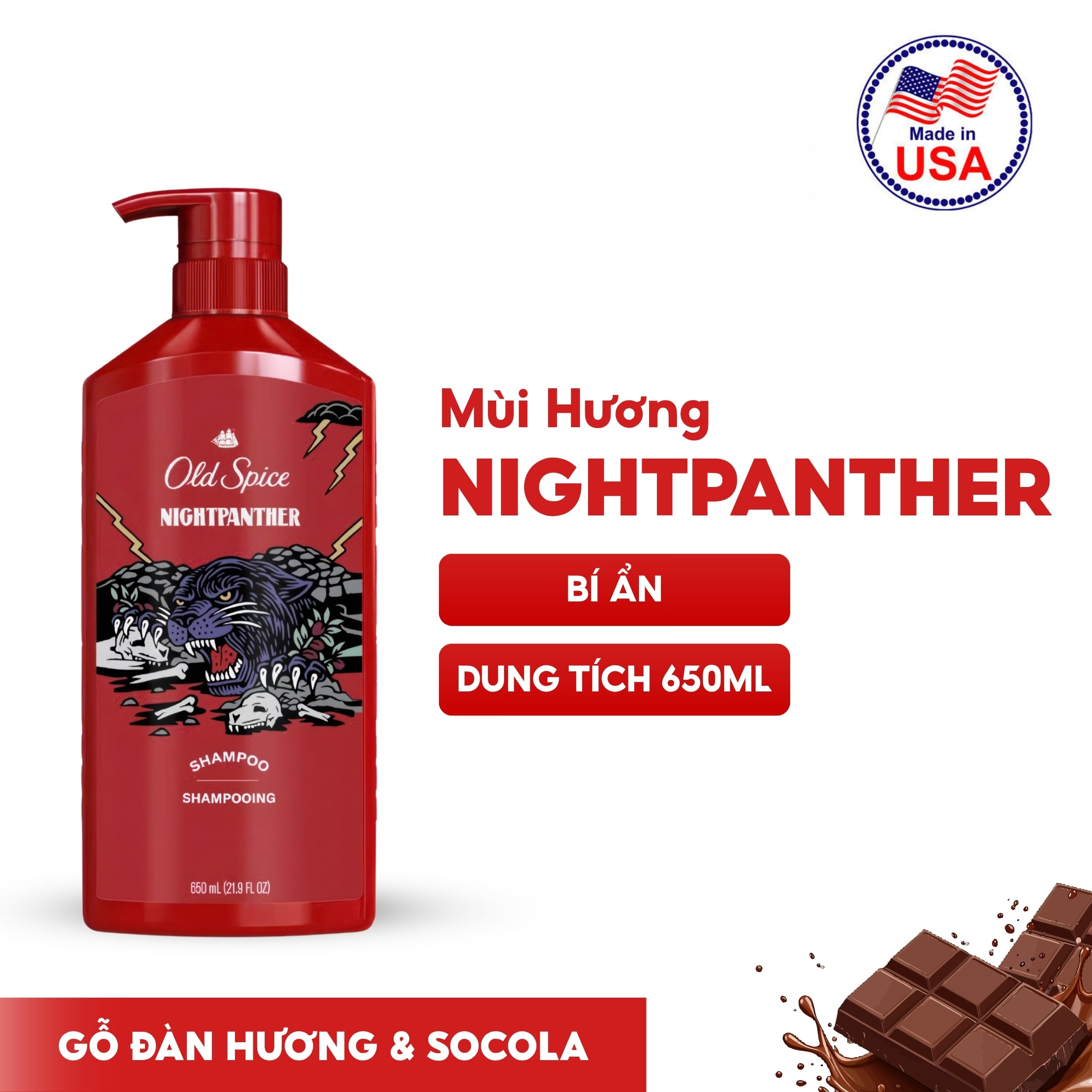 Dầu Gội Old Spice Nightpanther Mỹ Chính Hãng | SÁPITAL
