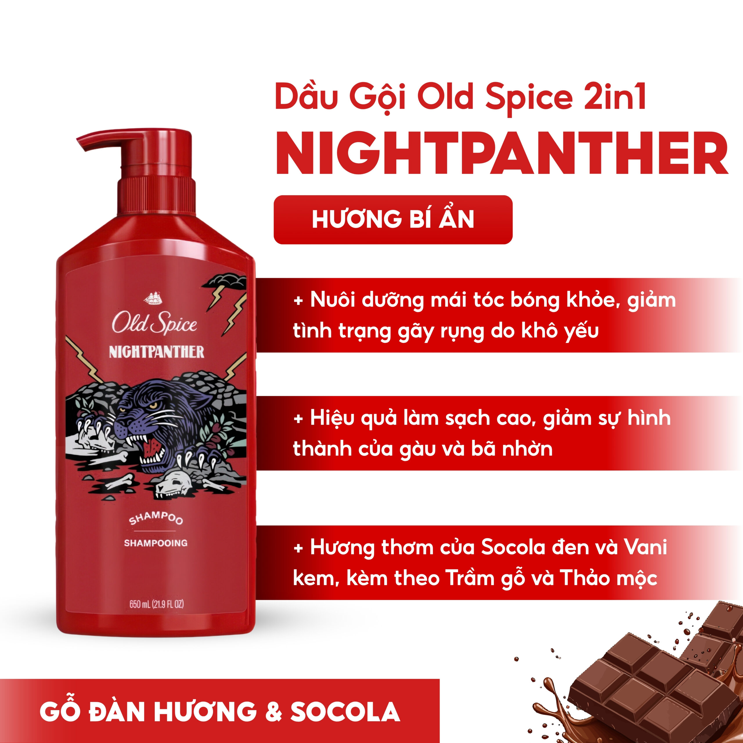 Dầu Gội Old Spice Nightpanther Mỹ Chính Hãng | SÁPITAL