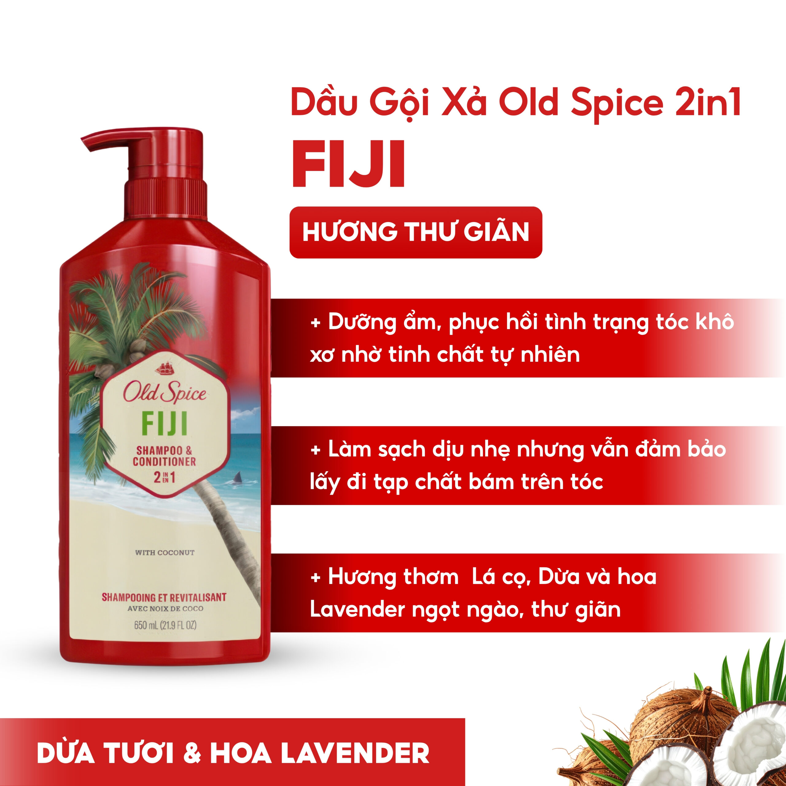 Dầu Gội Xả Old Spice 2in1 Fiji Tươi Mát | SÁPITAL