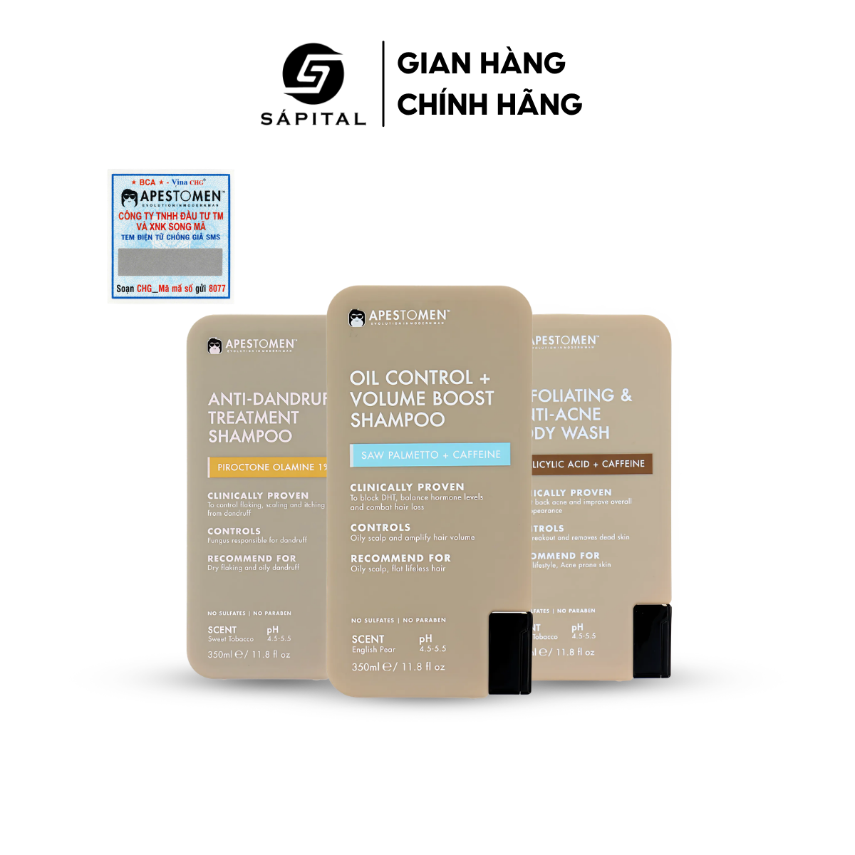 Dầu gội - Sữa Tắm Apestomen Chính hãng - Hỗ trợ giảm gàu, rụng tóc - Làm sạch da, giảm mụn, bã nhờn