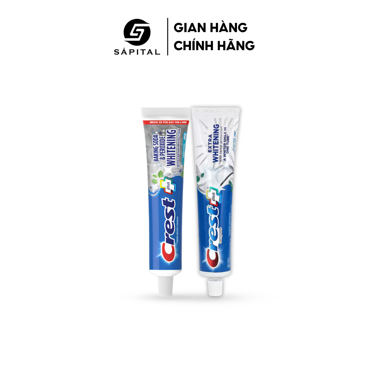 Kem Đánh Răng Crest Complete Extra Whitening, Complete Baking Soda & Peroxide Whitenin - Hỗ trợ làm sạch sâu, trắng răng