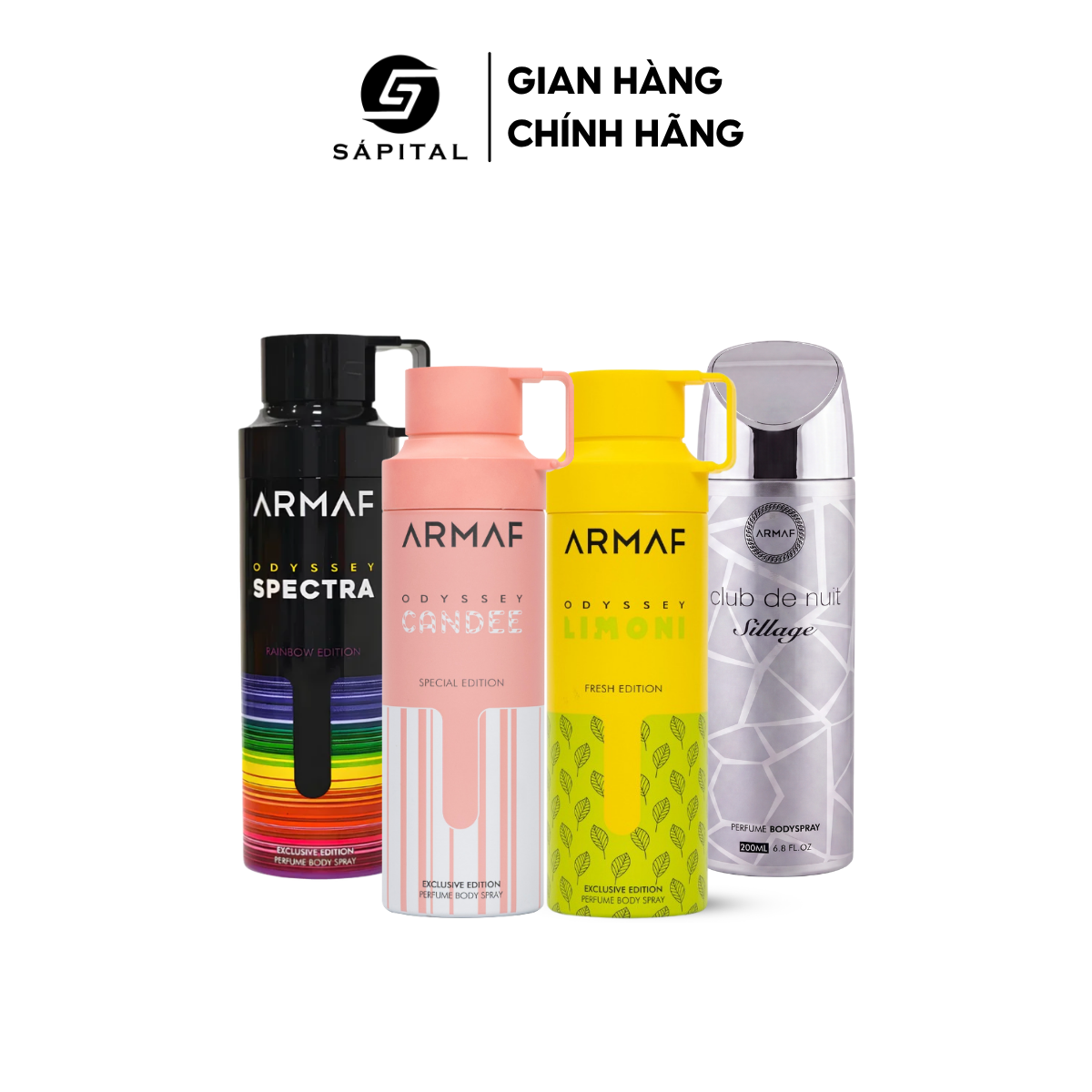 Xịt Khử Mùi Armaf Odyssey Limoni, Spectra, Candee, Club De Nuit Sillage 200ml | Ngăn Tiết Mồ Hôi, Lưu Hương Nước Hoa Cao Cấp