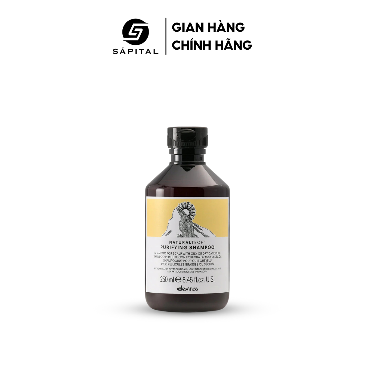 Dầu gội Davines Purifying Shampoo Davines vàng - Gội giảm gàu ngứa hiệu quả với tinh chất thảo dược
