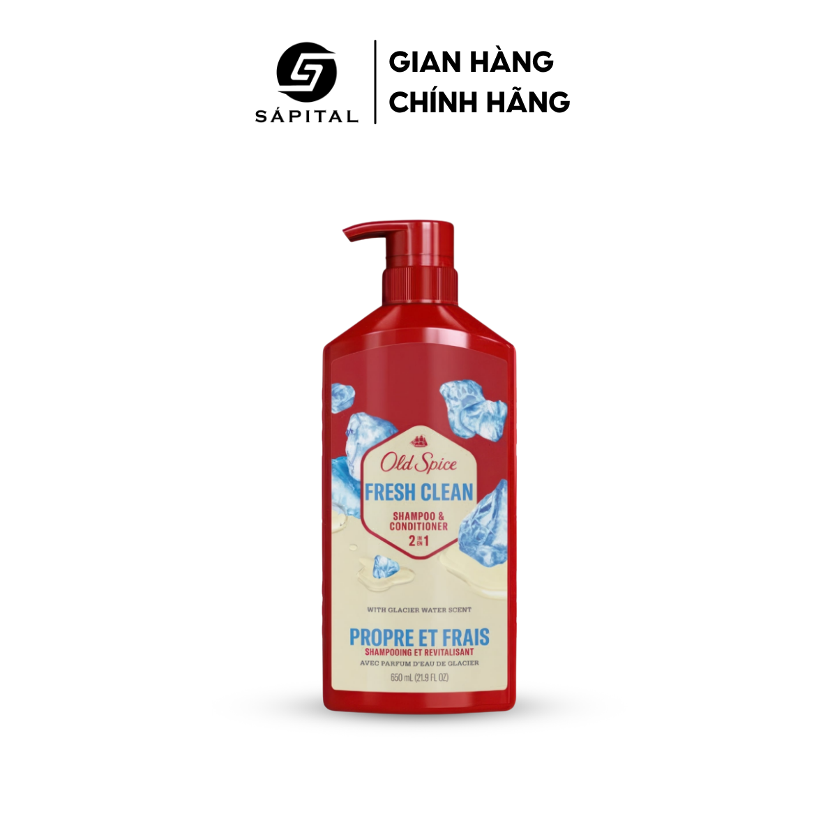 Dầu gội xả OLD SPICE 2IN1 Fresh Clean | Nuôi dưỡng tóc chắc khoẻ, Hương nước hoa