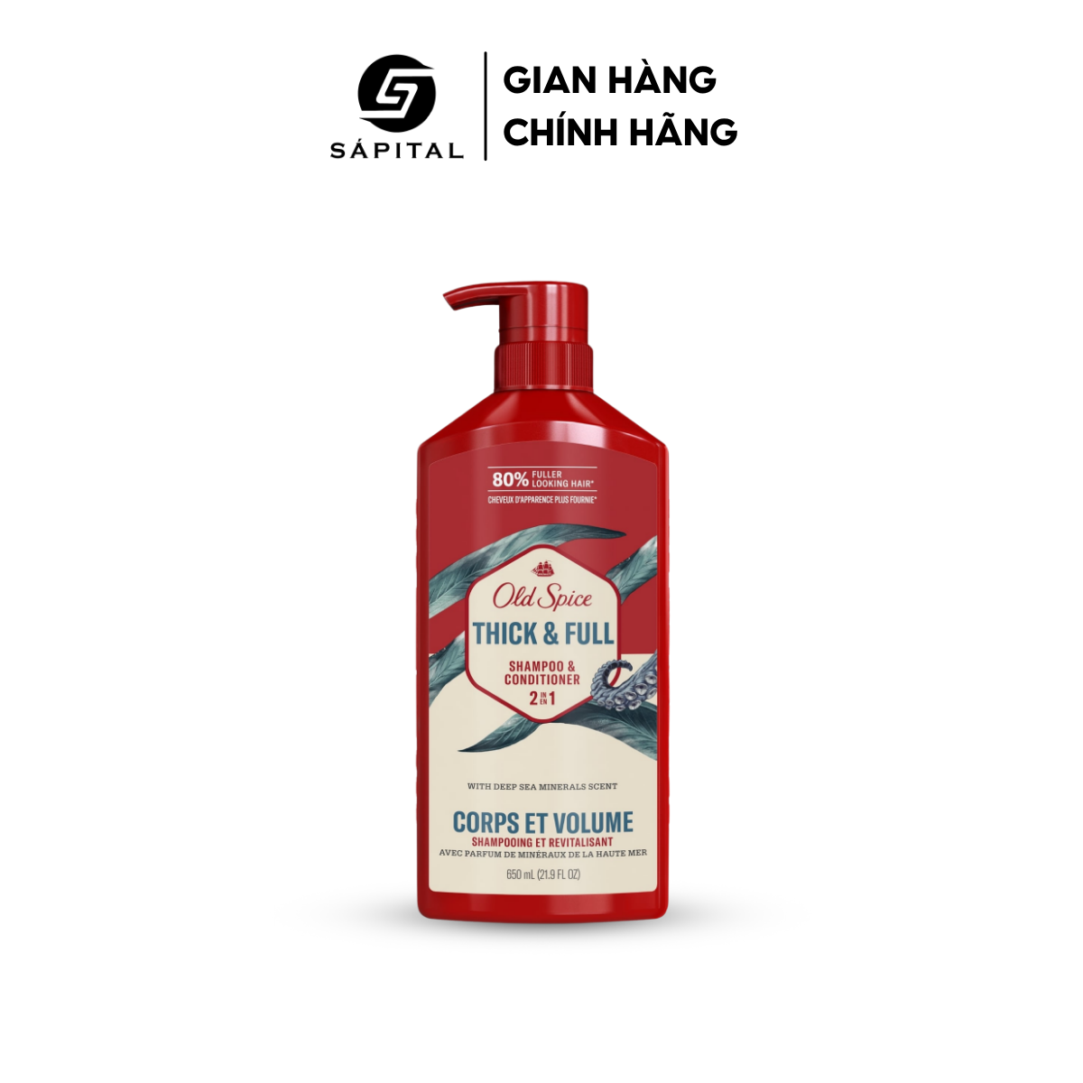 Dầu gội xả OLD SPICE 2IN1 ThickFull | Nuôi dưỡng tóc chắc khoẻ, Hương nước hoa