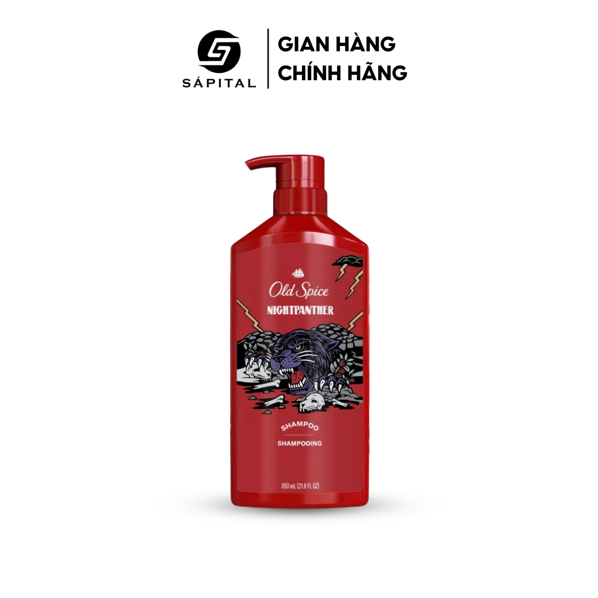 Dầu Gội OLD SPICE NightPanther | Nuôi dưỡng tóc chắc khoẻ, Hương nước hoa