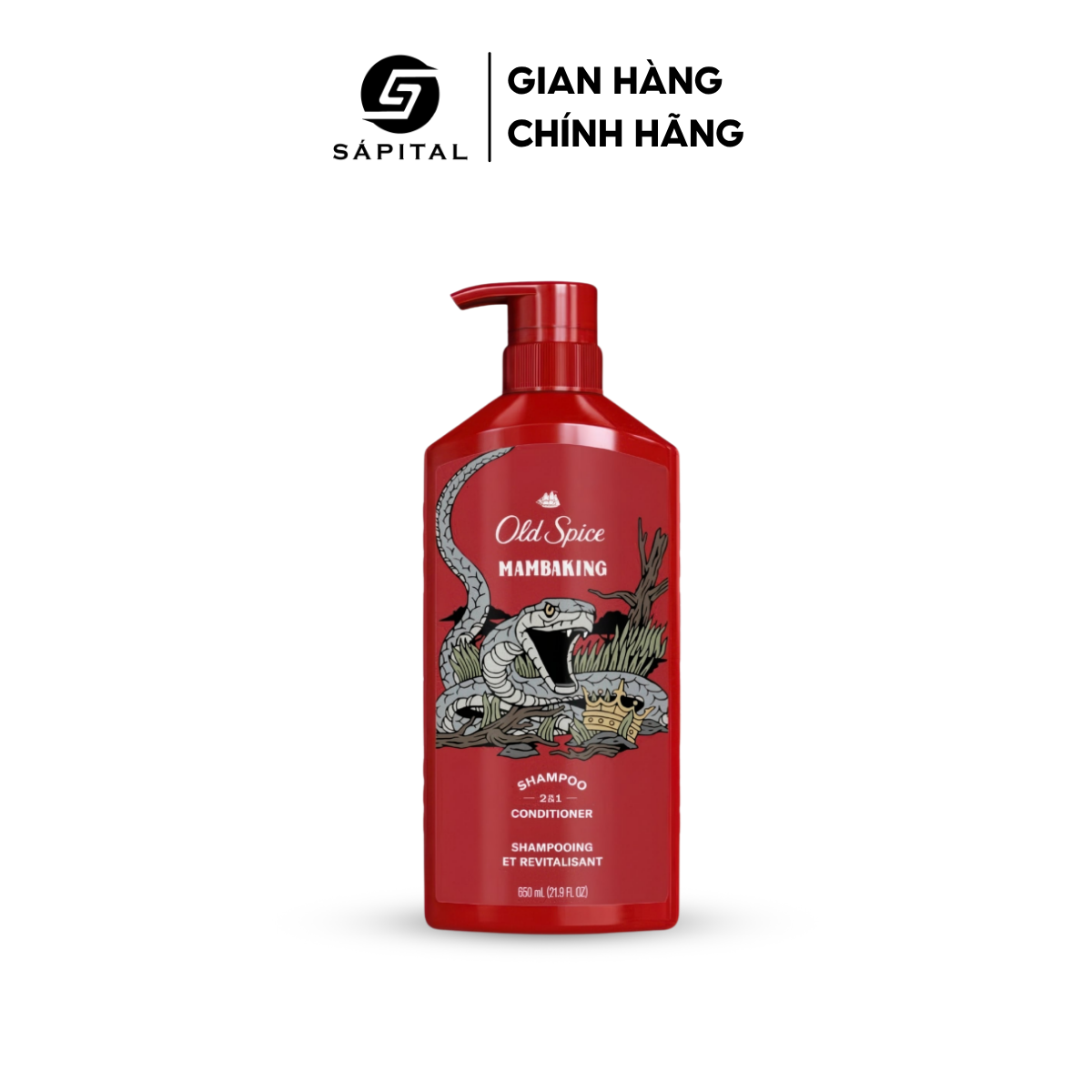Dầu gội xả OLD SPICE 2IN1 Mamba King | Nuôi dưỡng tóc chắc khoẻ, Hương nước hoa
