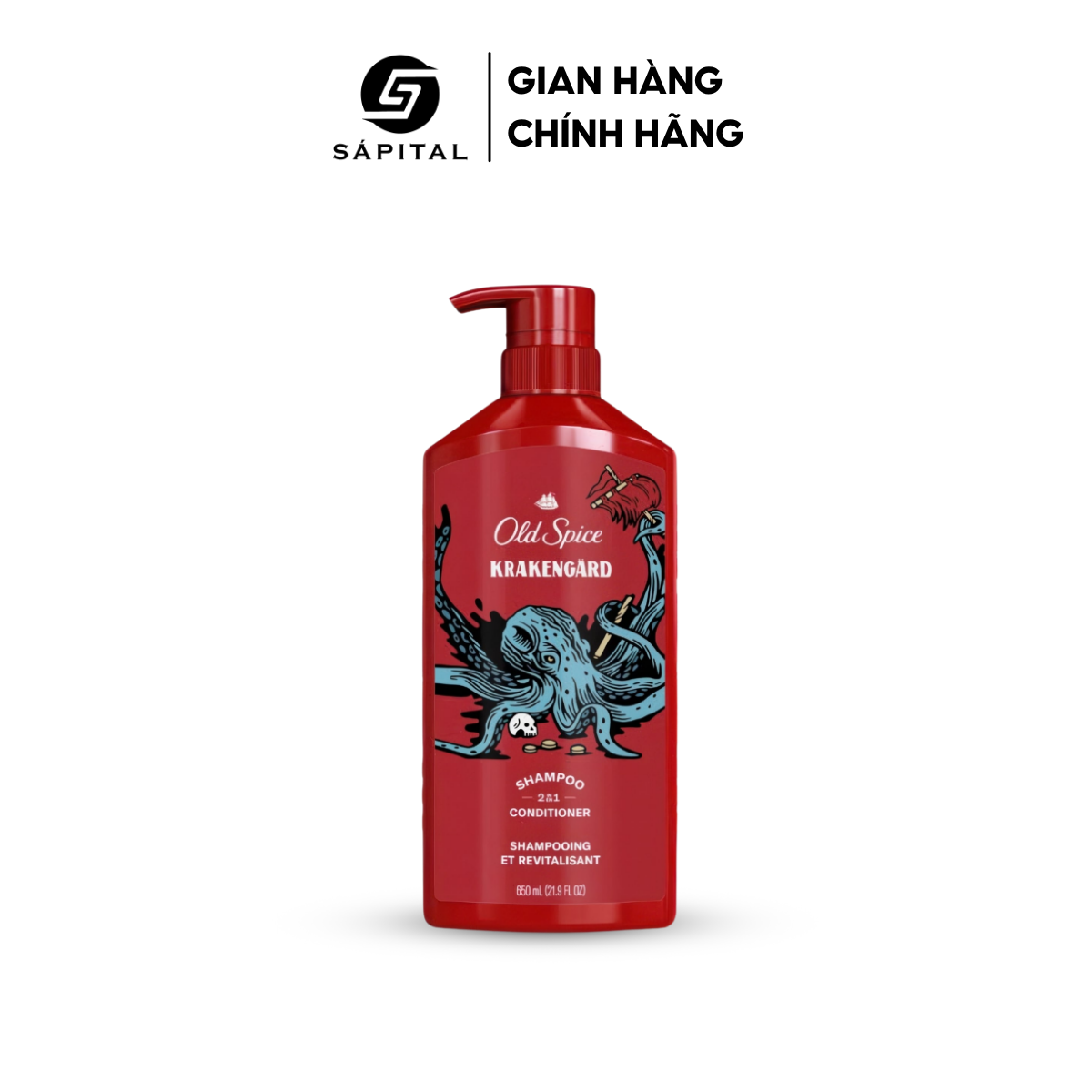 Dầu gội xả OLD SPICE 2IN1 KRAKENGARD | Nuôi dưỡng tóc chắc khoẻ, Hương nước hoa