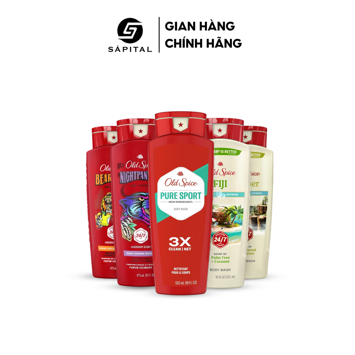 Sữa Tắm Old Spice Chính Hãng | Làm Sạch Sâu và Cấp Ẩm Cho Da, Dùng Cho Cả Nam & Nữ
