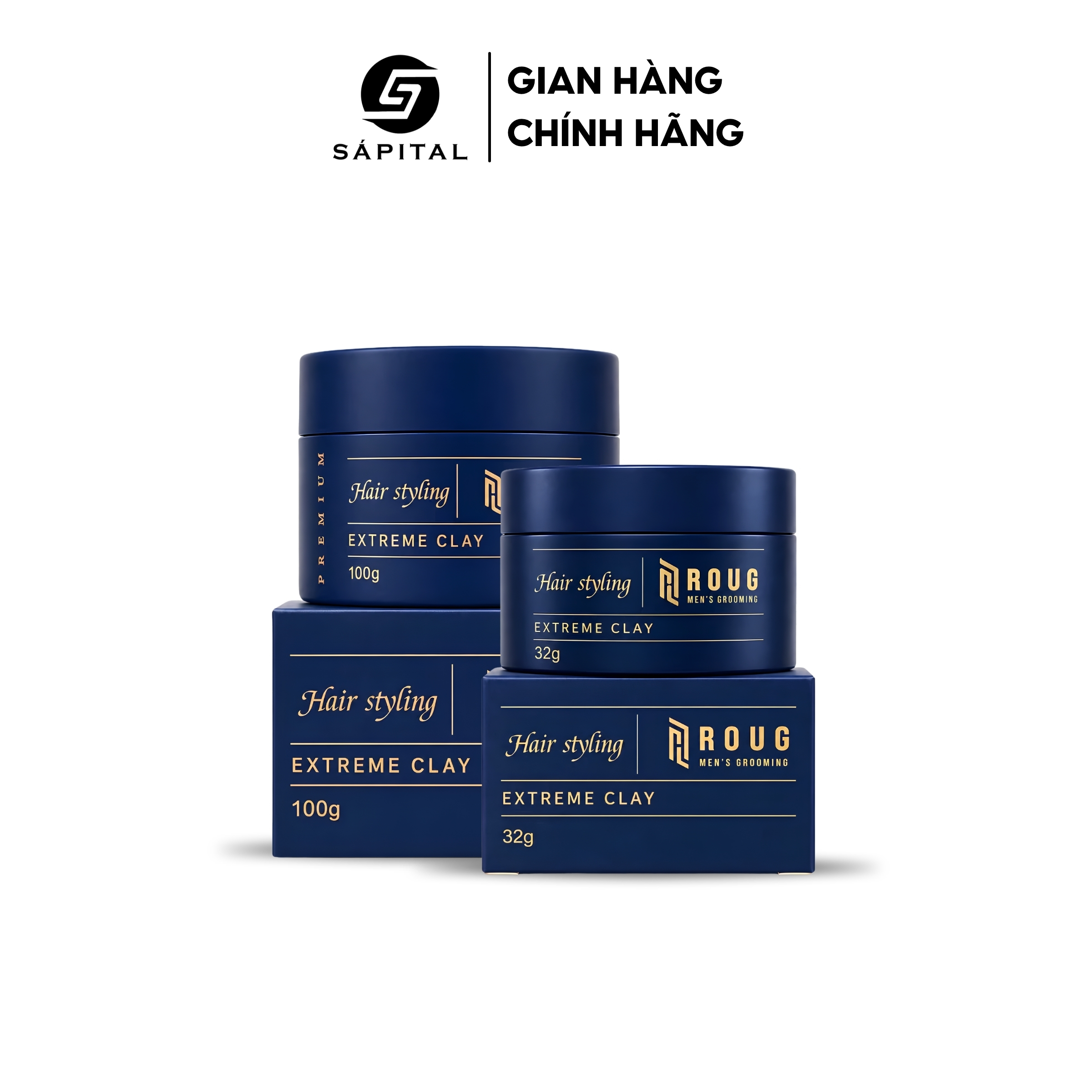 Sáp Vuốt Tóc Roug Extreme Clay (Roug Xanh) Giữ Nếp 18H | SÁPITAL